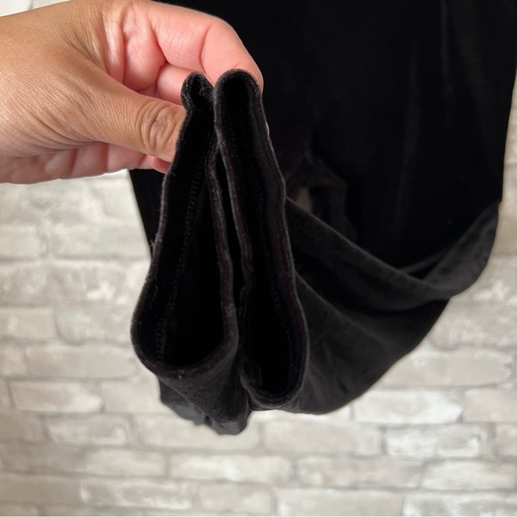 **FLAWED** Eileen Fisher Women's Medium Black Velvet Skinny Pants. Ankle Length. - Picture 6 of 8